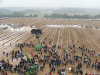 photo of Belgian farmers spreading milk on fields