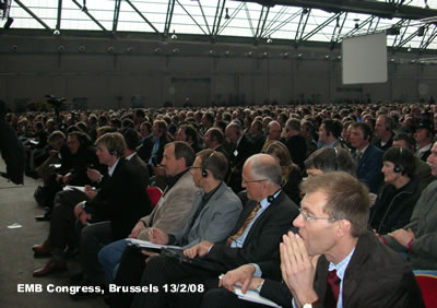 a packed conference hall at the EMB congress